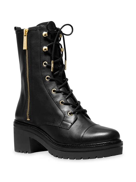 anaka leather combat boot michael kors|Michael Michael Kors Anaka Bootie .